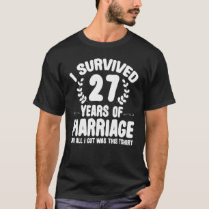 Camiseta 27 años sobrevivientes Matrimonio Parejas 27 Anniv