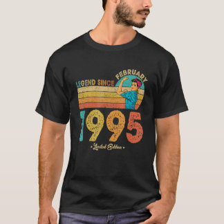 Camiseta 27 cumpleaños febrero 1995 Leyenda desde 1995 27 Y