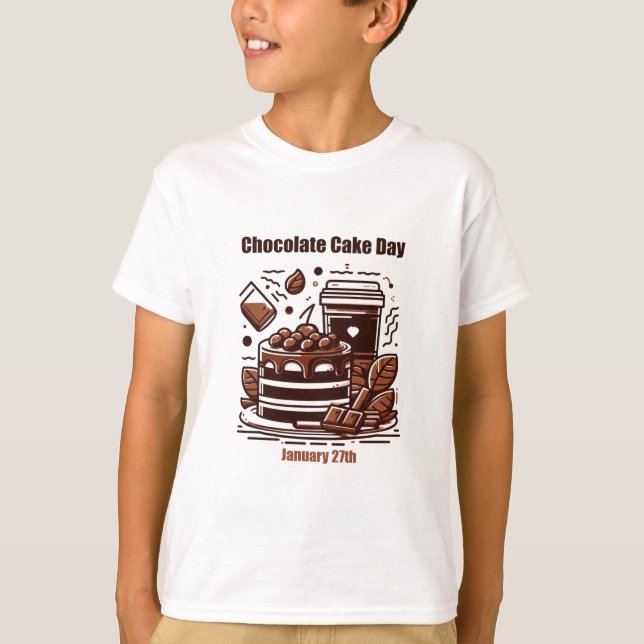 Camiseta 27 de enero - Día del pastel de chocolate (Anverso)