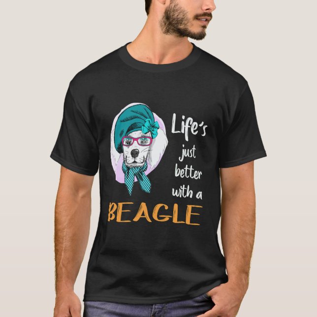 Camiseta 27 La vida es mejor con un Beagle (Anverso)