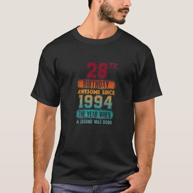 Camiseta 28.ª fiesta de cumpleaños increíble desde 1994 (Anverso)