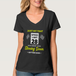 Camiseta 28.º Rótulo de límite de velocidad de cumpleaños a