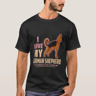 Camiseta 28 Amo a mi pastor alemán son los humanos los que