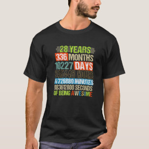 Camiseta 28 Años 336 Meses De Ser Aterrador 28º Cumpleaños