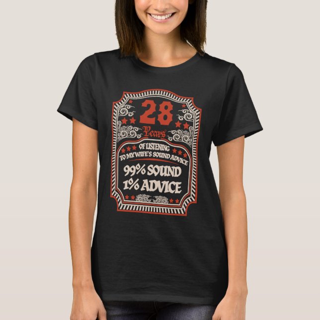 Camiseta 28th Wedding Anniversary For Him  Man Husband (Anverso)