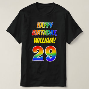 Camiseta 29º cumpleaños — Negrita, diversión, arcoiris 29,