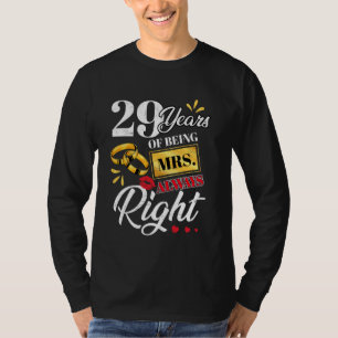 Camiseta 29 Años Siendo La Sra. Siempre Parejas Muy Gracios