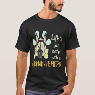 Camiseta 29 La vida es mejor con un pastor alemán