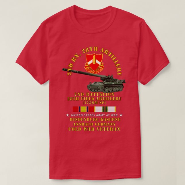 Camiseta 2.ª 28ª Artillería 175 mm Hindenburg Ansbach Ger (Diseño del anverso)