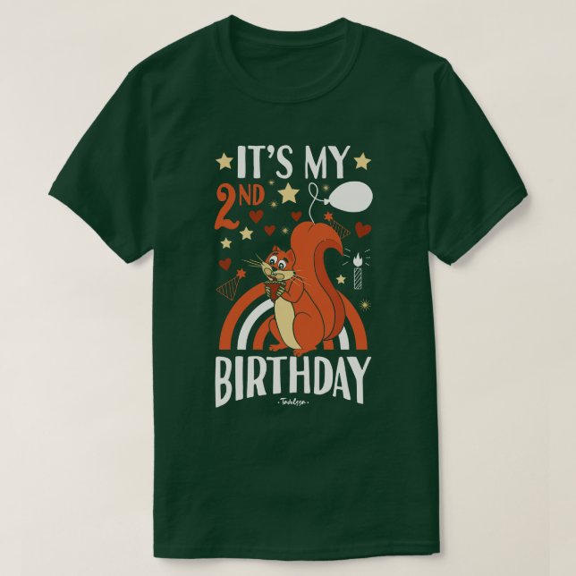 Camiseta 2.ª ardilla de cumpleaños (Diseño del anverso)