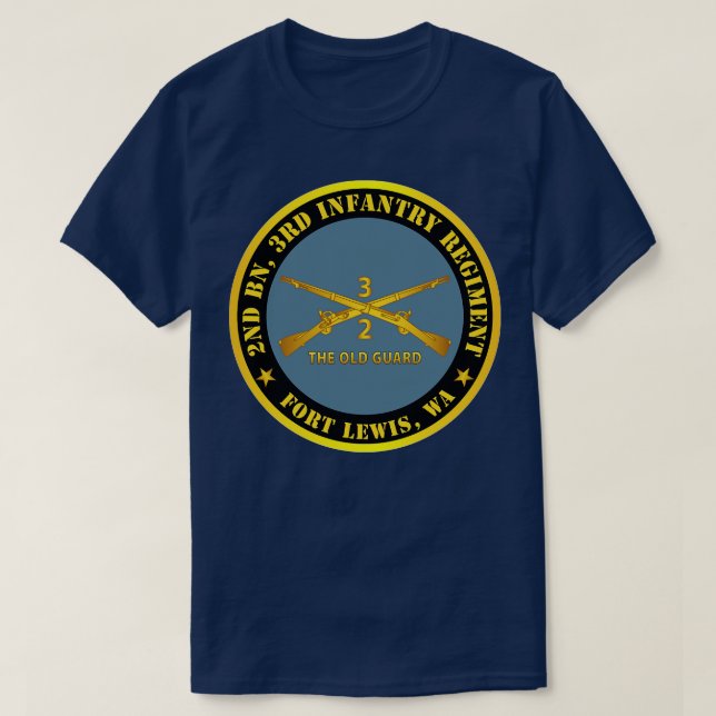 Camiseta 2.ª Bn 3 Regimiento De Infantería Ft Lewis WA El V (Diseño del anverso)