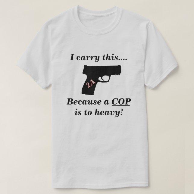 Camiseta 2.ª enmienda Pistol de autodefensa (Diseño del anverso)