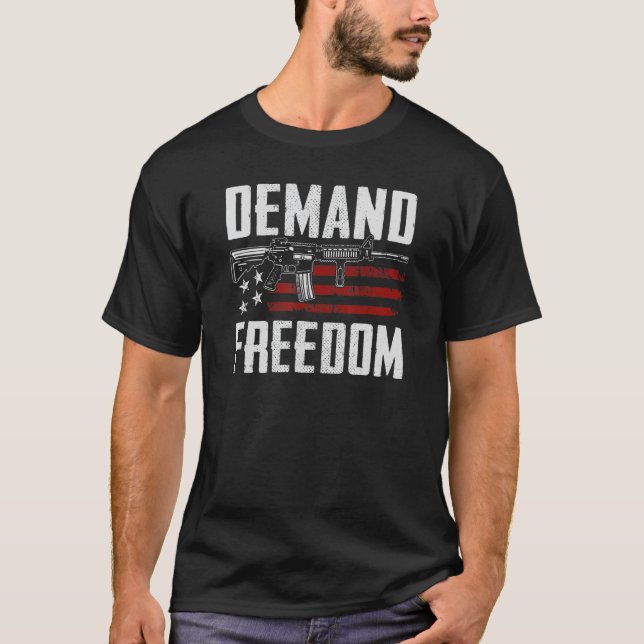 Camiseta 2.ª enmienda Pro Gun AR15 Bandera de Estados Unido (Anverso)