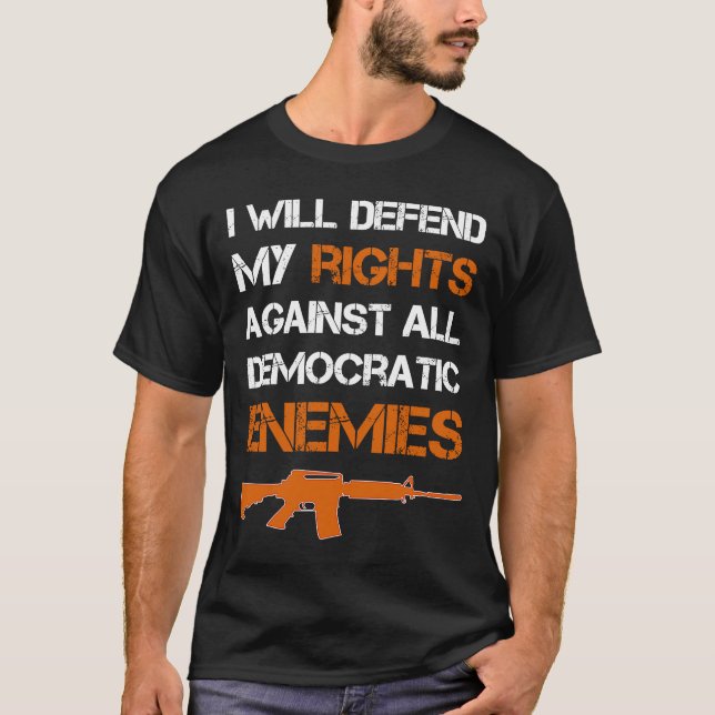 Camiseta 2.ª enmienda Pro Gun safe Defender la derecha 2am (Anverso)