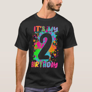 Camiseta 2.ª pintura cumpleaños salpicó a niños chicas 2 añ