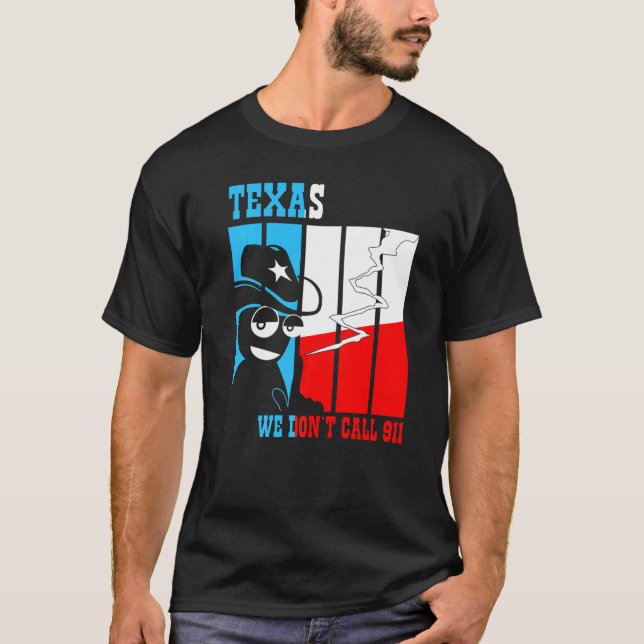 Camiseta 2.ª pistola de enmienda Texas, no llamamos al 911 (Anverso)