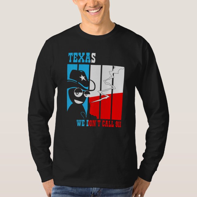 Camiseta 2.ª pistola de enmienda Texas, no llamamos al 911 (Anverso)
