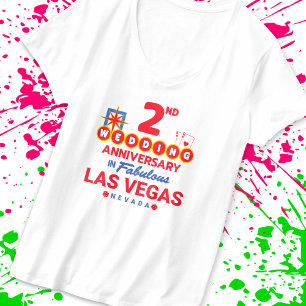 Camiseta 2.º Aniversario Boda Parejas Las Vegas Viaje