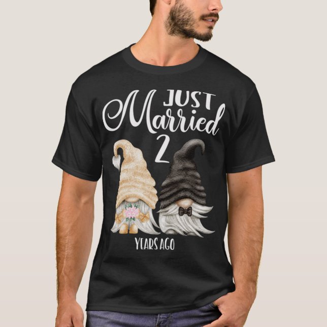 Camiseta 2.º Aniversario del Boda - Acabo de Casarse 2 Años (Anverso)