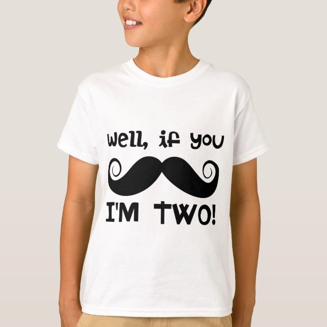 Camiseta 2.º bigote de cumpleaños (Anverso)