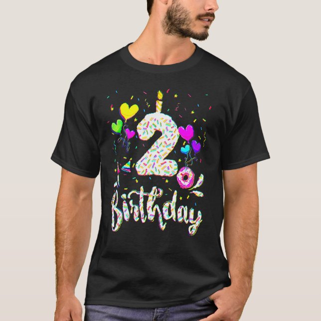 Camiseta 2.º Chica de cumpleaños de 2 años de edad Pieza de (Anverso)