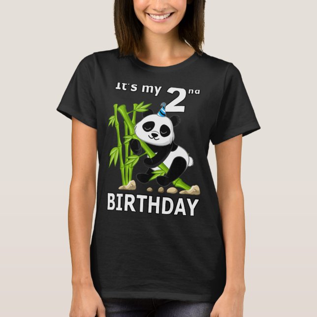 Camiseta 2.º cumpleaños 2 años Fiesta Animal Panda 6 (Anverso)