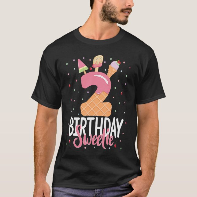 Camiseta 2.º cumpleaños Chica de helados dulces de 2 años B (Anverso)