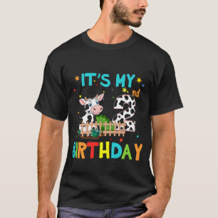 Camiseta 2.º cumpleaños de vaca de 2 años