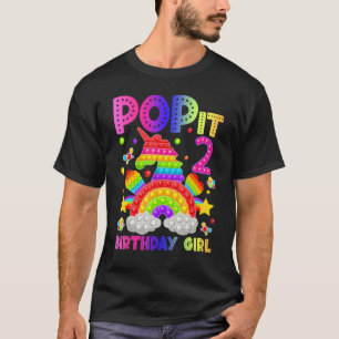 Camiseta 2.º cumpleaños Fidget Toy Pop It Chica de cumpleañ