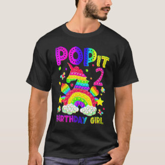 Camiseta 2.º cumpleaños Fidget Toy Pop It Chica de cumpleañ