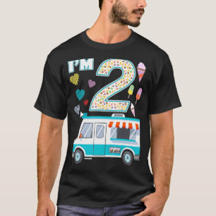 Camiseta 2.º cumpleaños Helado Crema de Camión Soy 2 Hielo 