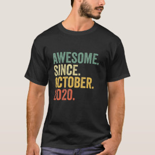 Camiseta 2.º cumpleaños increíble desde octubre de 2020 2 a