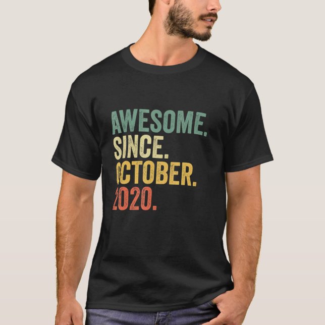 Camiseta 2.º cumpleaños increíble desde octubre de 2020 2 a (Anverso)