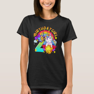 Camiseta 2.º cumpleaños, unicornio, líder del huracán Chica