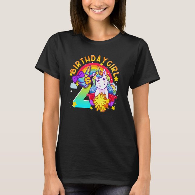 Camiseta 2.º cumpleaños, unicornio, líder del huracán Chica (Anverso)