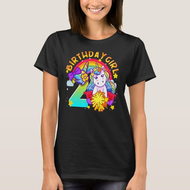 Camiseta 2.º cumpleaños, unicornio, líder del huracán Chica (Anverso)