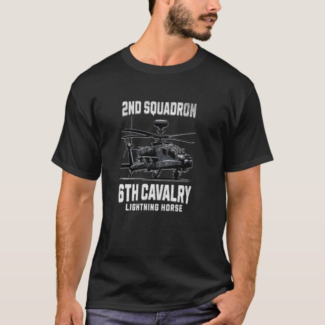 Camiseta 2.º Escuadrón 6 Helicóptero Apache de Caballería M (Anverso)