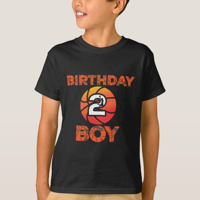 Camiseta 2.º Fiesta de baloncesto de cumpleaños de 2 años (Anverso)