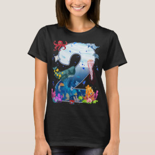 Camiseta 2.º Fiesta de cumpleaños Océano de peces de 2 años