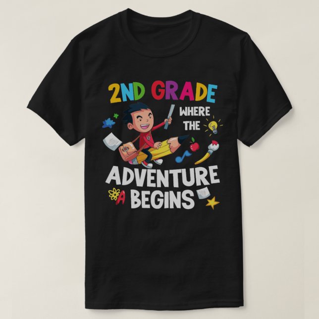 Camiseta 2.º Grado Donde Comienza La Aventura (Diseño del anverso)