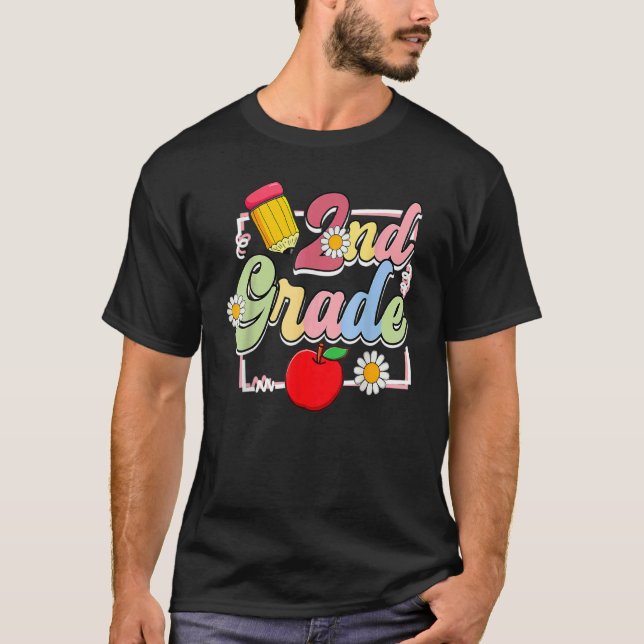 Camiseta 2.º Grado Lápiz De Enseñador Estudiantil De Apple  (Anverso)