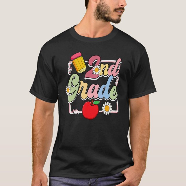 Camiseta 2.º Grado Lápiz De Enseñador Estudiantil De Apple  (Anverso)