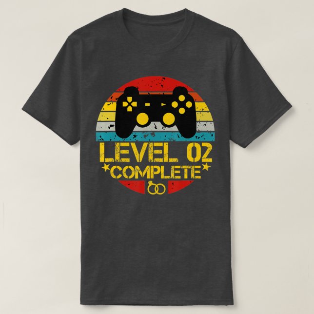 Camiseta 2.º regalo de aniversario de Boda Nivel 2 Esposa c (Diseño del anverso)