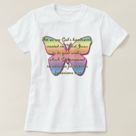 Camiseta 2:10 de Ephesians, mariposa del verso de la biblia