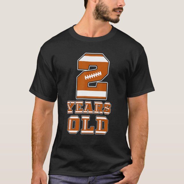 Camiseta 2 años de edad 2º cumpleaños de fútbol americano p (Anverso)