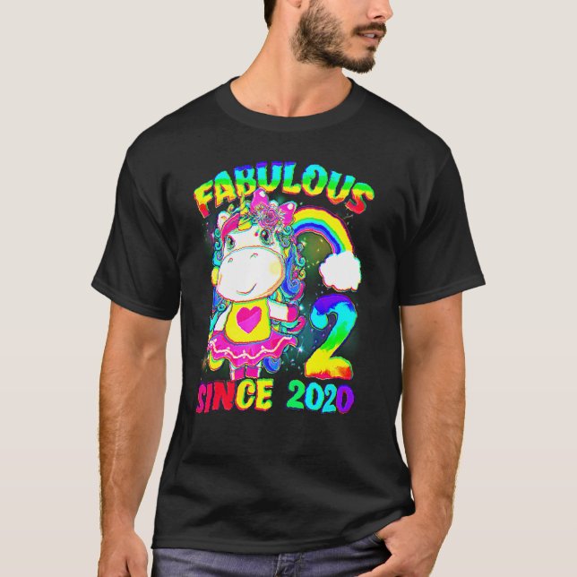 Camiseta 2 años de edad, Unicornio, segundo cumpleaños, Chi (Anverso)