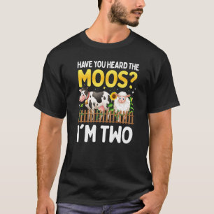 Camiseta 2 años de edad Vaca Cumpleaños 2.ª Granja De Anima