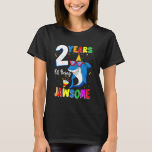 Camiseta 2 Años De Ser El Segundo Cumpleaños Del Tiburón Ma