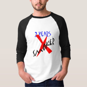 Camiseta 2 años de X-fumador del rojo