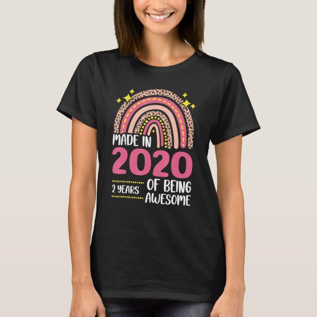 Camiseta 2 Años Segundo Cumpleaños De Mujeres Chicas En 202 (Anverso)